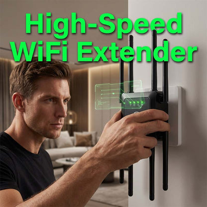 📡 Waarom betalen voor extra internet als één versterker je hele huis dekt? 8 high-gain antennes, 1200M, 4K streamen zonder lag. Zeg vaarwel tegen dead zones!