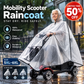 Extra grote, verdikte waterdichte PVC-beschermhoes en regenponcho voor scootmobielen en elektrische vierwielers