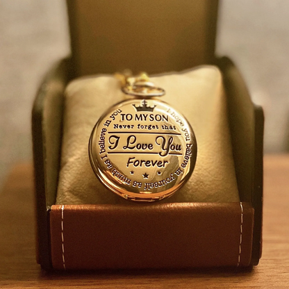 Een Geschenk aan Mijn Zoon - Quartz Zakhorloge met Ketting